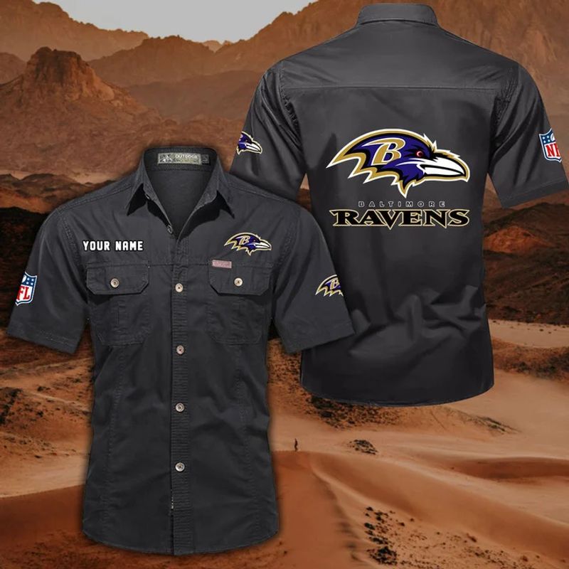 Baltimore Ravens Men’s Short Sleeve Cargo Shirts New 2025 AZBT2DCGS000035