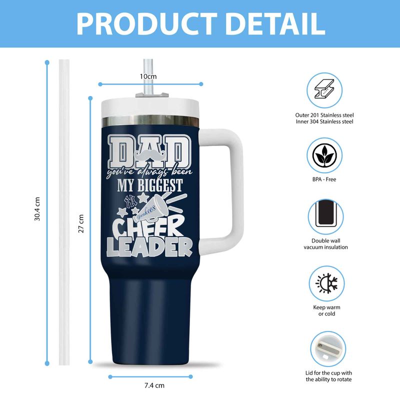 New York Yankees My Biggest Cheer Leader Gift For Father’s Day Limited Edition 40oz Tumbler AZBT40OZ000180
