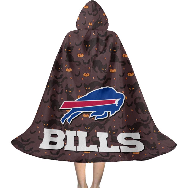 Buffalo Bills Black Cat Pattern Halloween Limited Edition All-Over Print Halloween Cloak