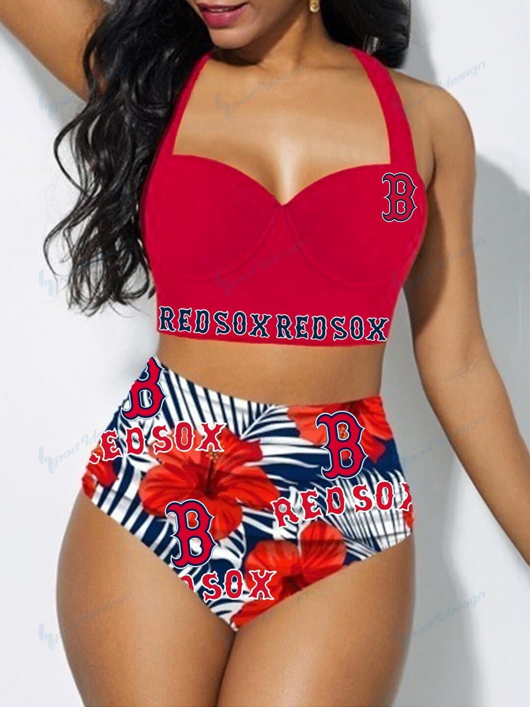Boston Red Sox Sexy Print Bikini Swimsuit 07