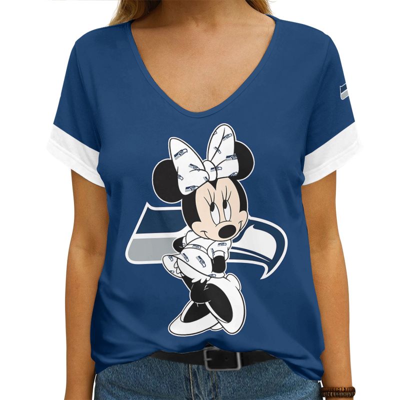Seattle Seahawks V-neck Women T-shirt