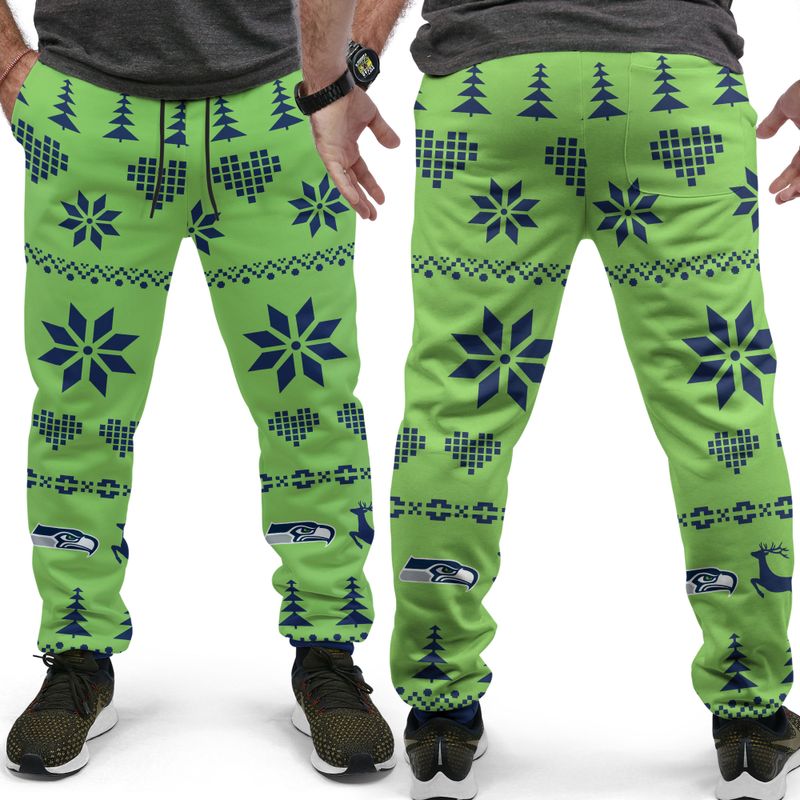 Seattle Seahawks Christmas Patterns Hoodie and Joggers
