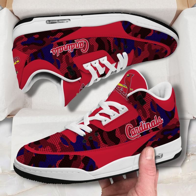 St. Louis Cardinals Camo Pattern White Genuine Leather JD03 Shoes Men and Women AZBTAJ3000011