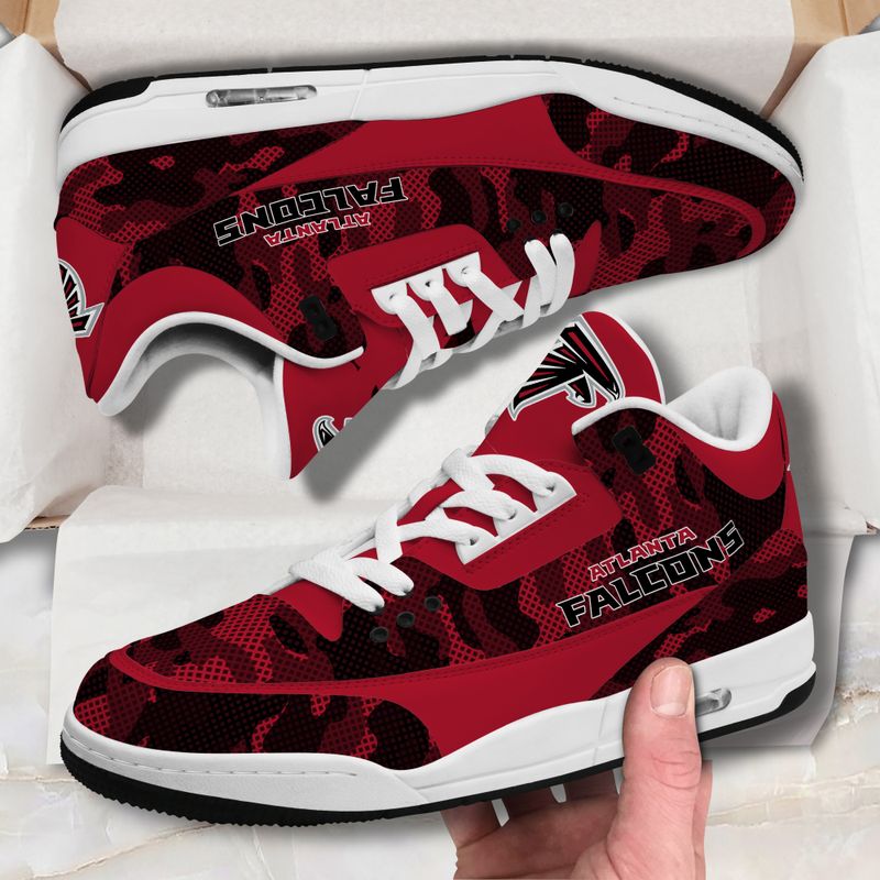 Atlanta Falcons Camo Pattern White Genuine Leather JD03 Shoes Men and Women AZBTAJ3000079