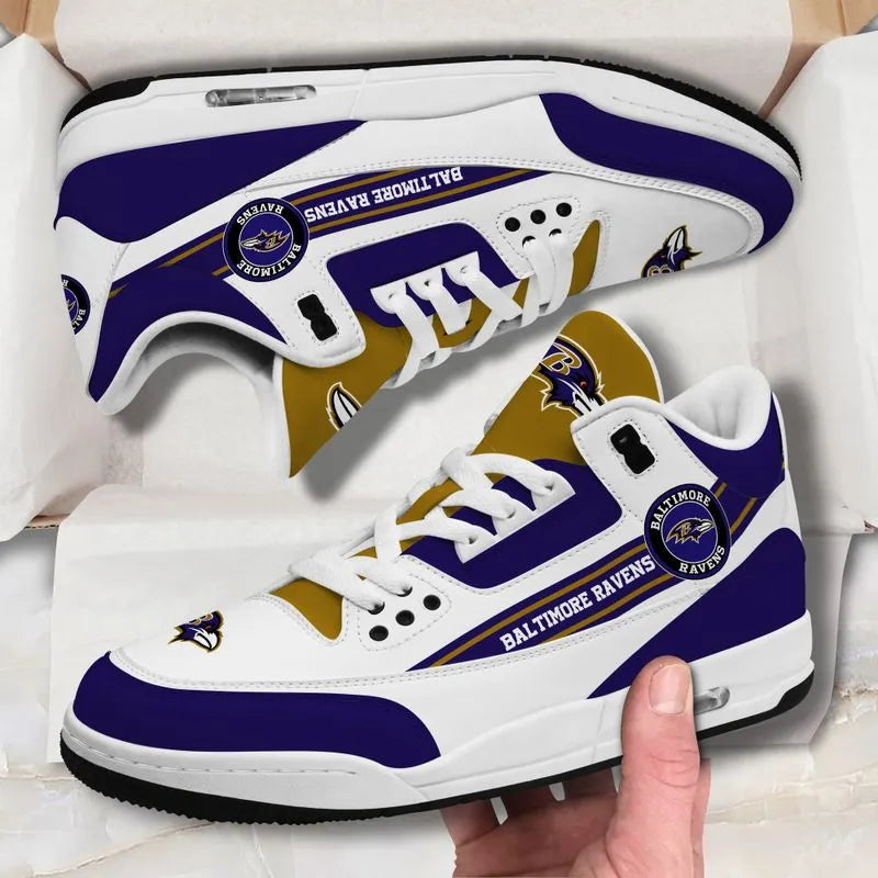Baltimore Ravens Basic White Genuine Leather JD03 Shoes Men and Women AZBTAJ3000150