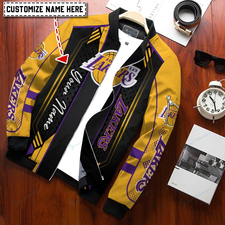 Los Angeles Lakers Personalized Bomber Jacket BG242