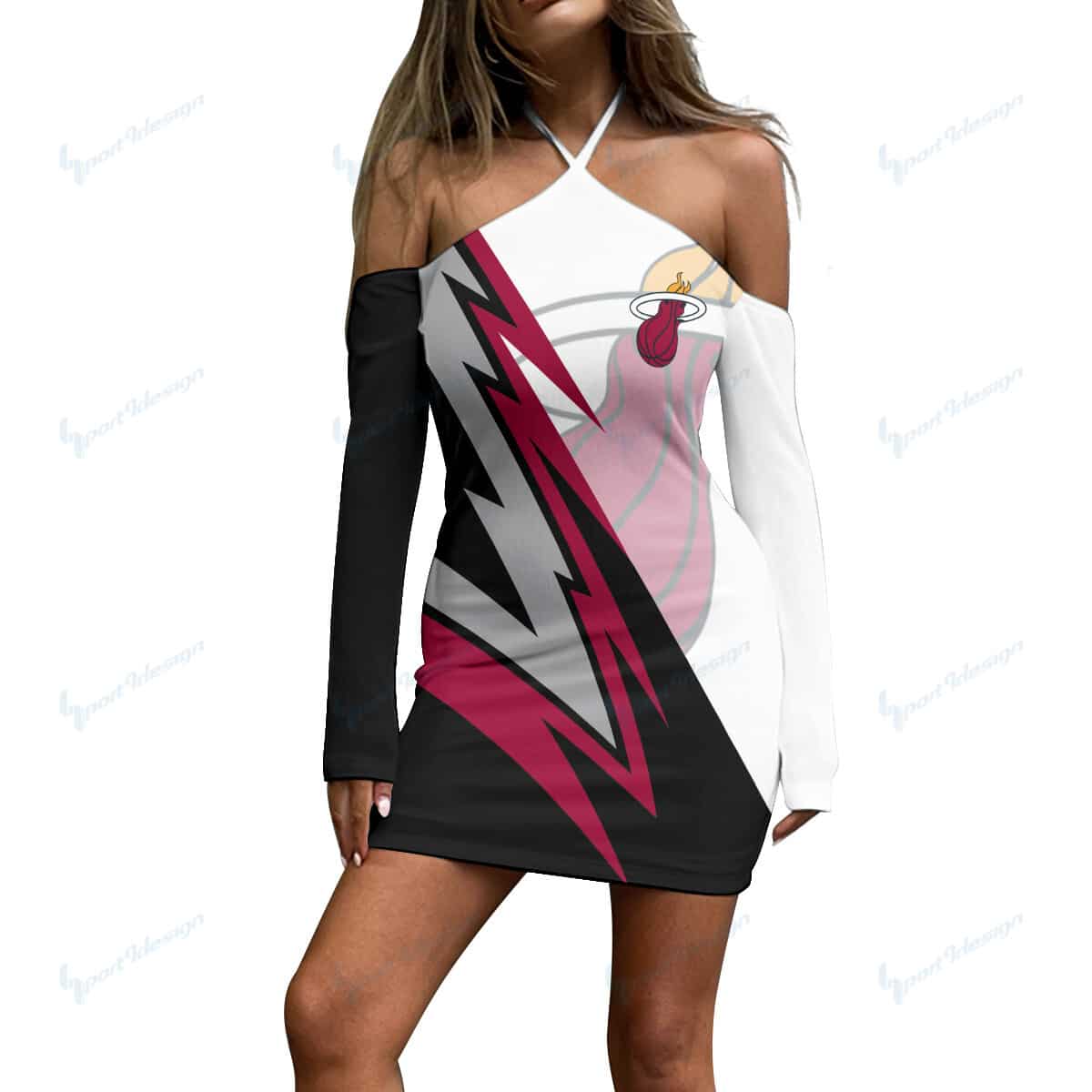 Miami Heat Halter Lace-up Dress 57
