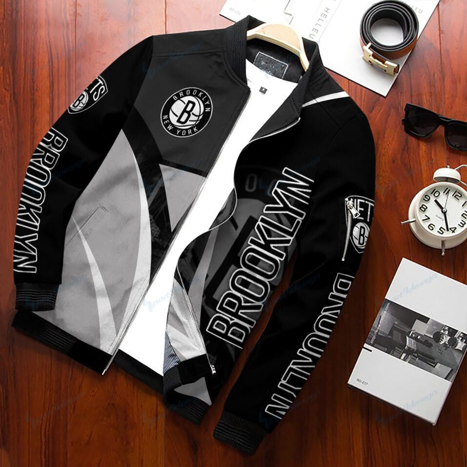 Brooklyn Nets Personalized Bomber Jacket BG75