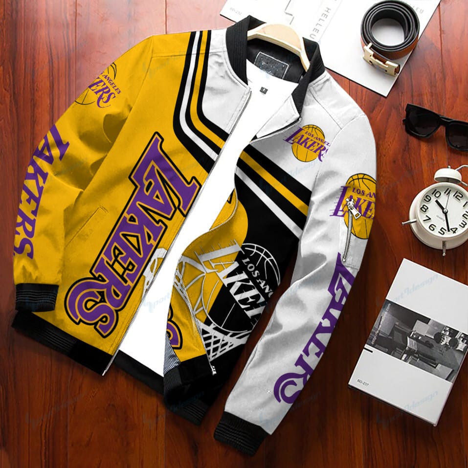 Los Angeles Lakers Personalized Bomber Jacket BG65