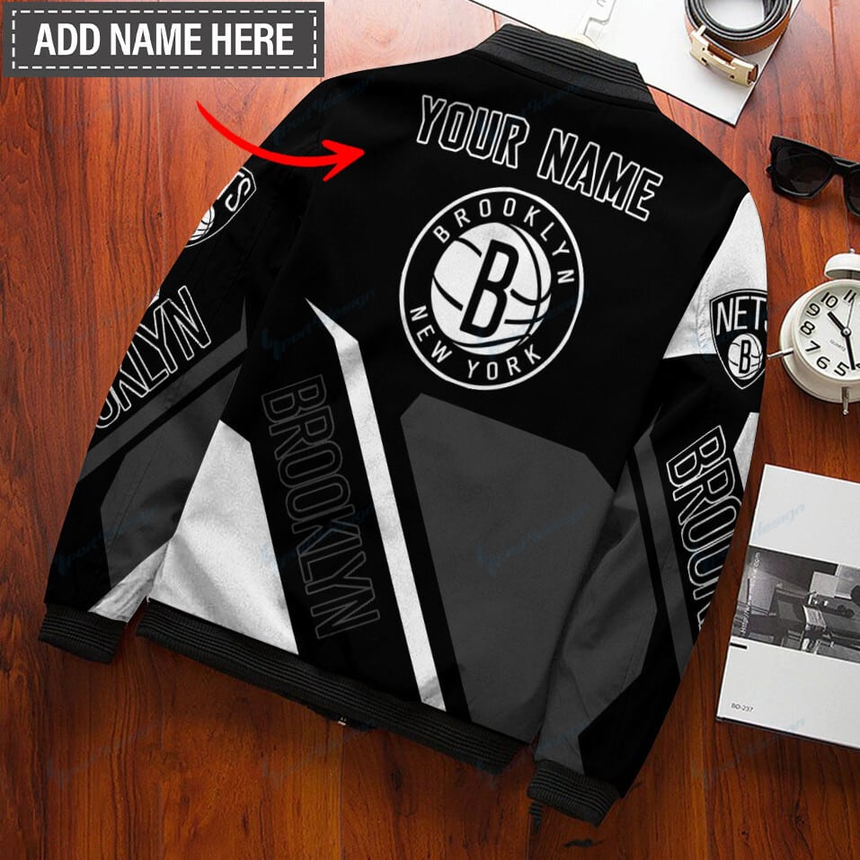 Brooklyn Nets Personalized Bomber Jacket BG53
