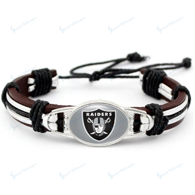 Las Vegas Raiders Leather Bracelets