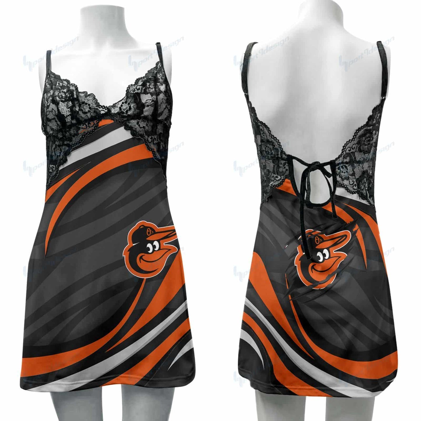 Baltimore Orioles Lace Back Strap Slip Dress 243-2