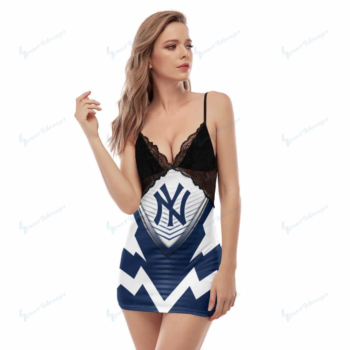New York Yankees Lace Back Strap Slip Dress 353