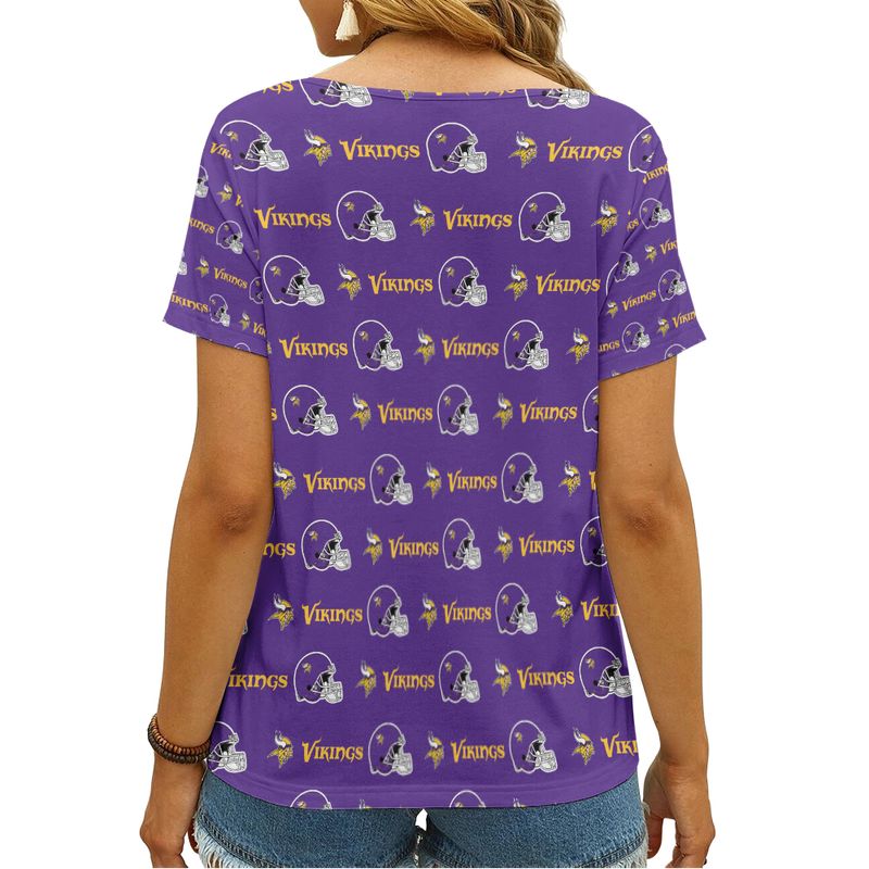 Minnesota Vikings V-neck Women T-shirt