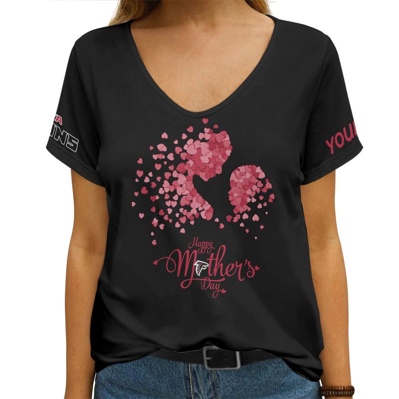 Atlanta Falcons Happy Mother’s Day Summer Women V Neck T-Shirt AGCWTS681