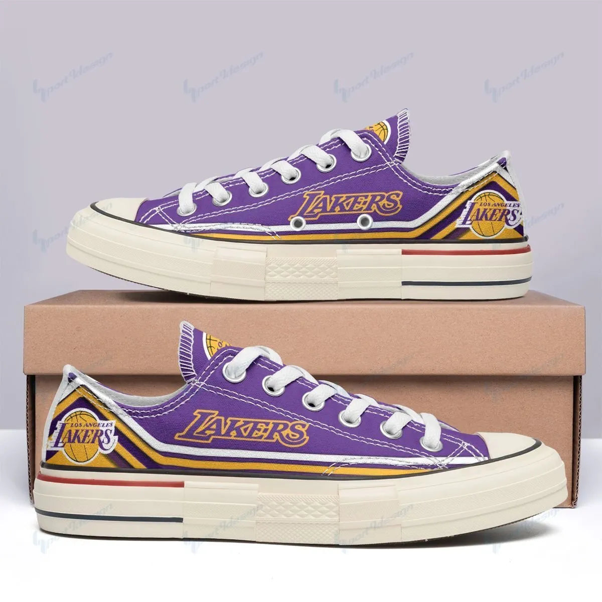 Los Angeles Lakers New Low Top Canvas Shoes 23