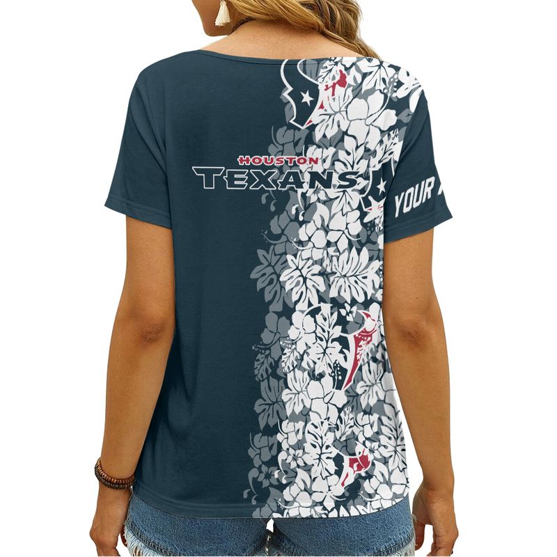 Houston Texans Personalized V-neck Women T-shirt