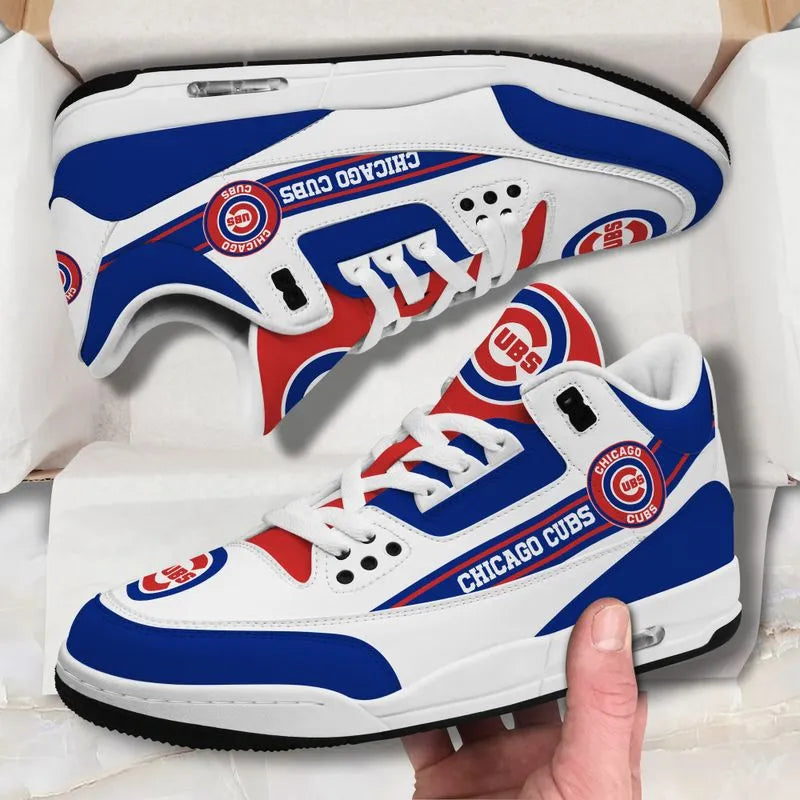 Chicago Cubs Basic White Genuine Leather JD03 Shoes Men and Women AZBTAJ3000135