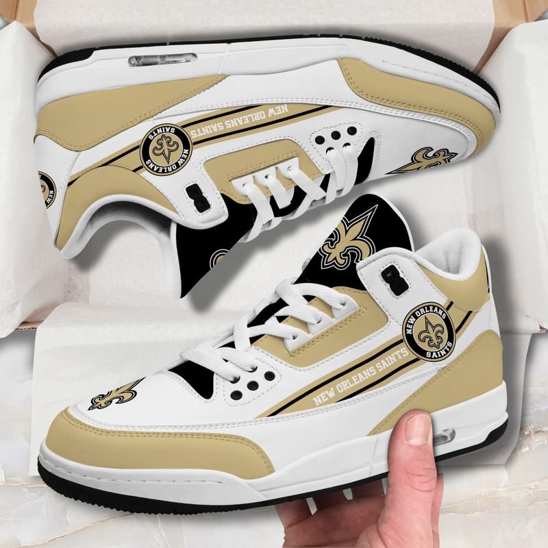 New Orleans Saints Basic White Genuine Leather JD03 Shoes Men and Women AZBTAJ3000064