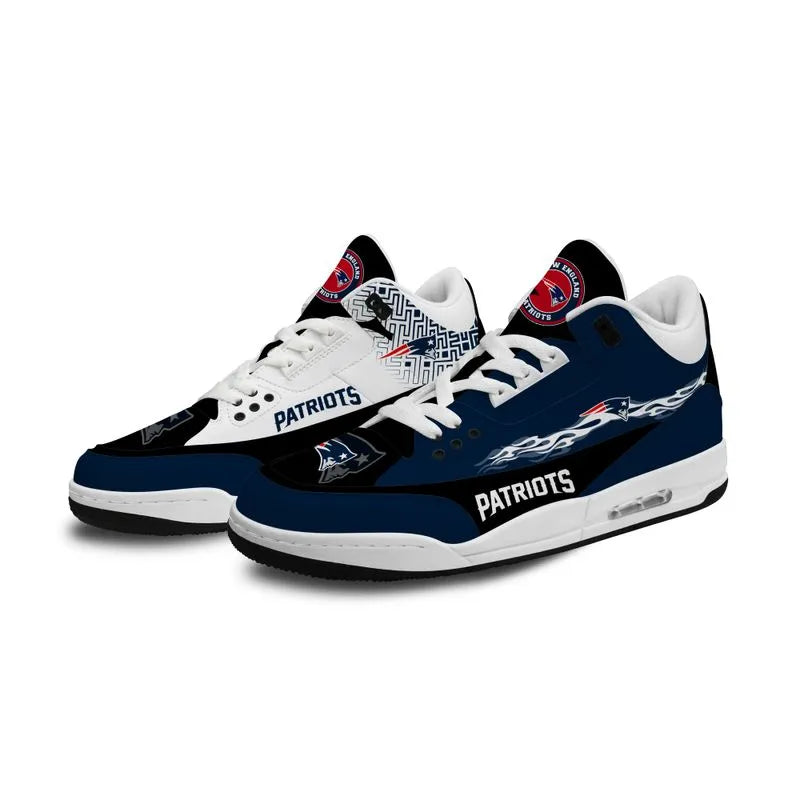 New England Patriots Fire White Genuine Leather JD03 Shoes Men and Women AZBTAJ3000051