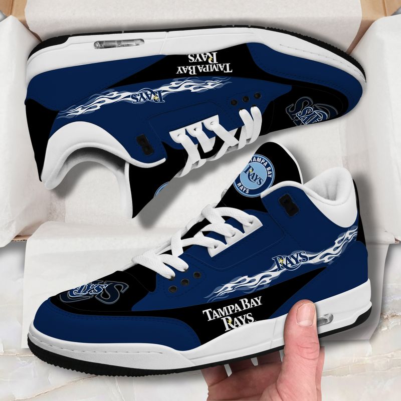 Tampa Bay Rays Fire White Genuine Leather JD03 Shoes Men and Women AZBTAJ3000034