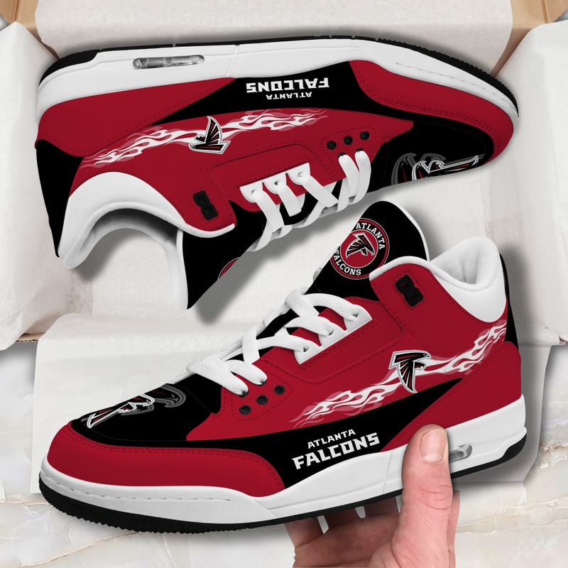 Atlanta Falcons Fire White Genuine Leather JD03 Shoes Men and Women AZBTAJ3000108