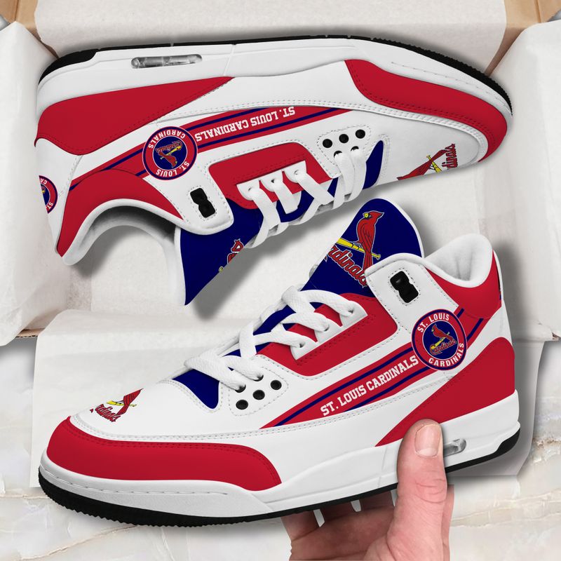 St. Louis Cardinals Basic White Genuine Leather JD03 Shoes Men and Women AZBTAJ3000057