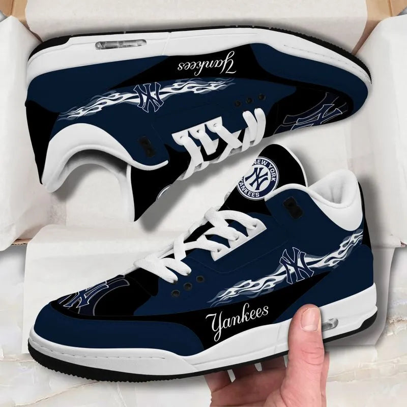 New York Yankees Fire White Genuine Leather JD03 Shoes Men and Women AZBTAJ3000036