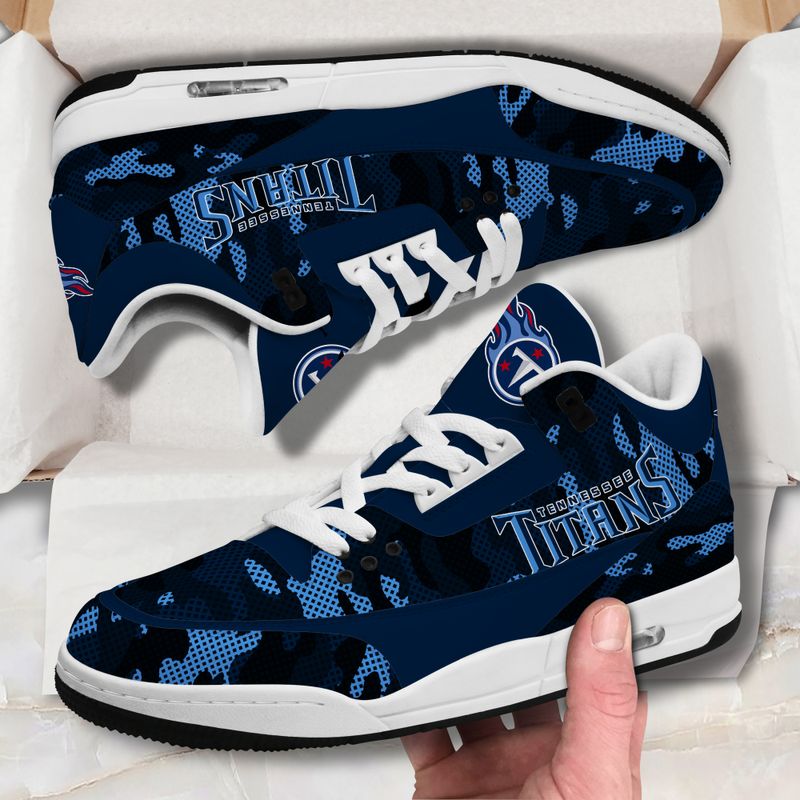 Tennessee Titans Camo Pattern White Genuine Leather JD03 Shoes Men and Women AZBTAJ3000086