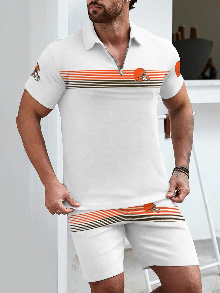 Cincinnati Bengals Limited Edition ZIP Polo Shirt And Shorts Two-Piece Suits HA06