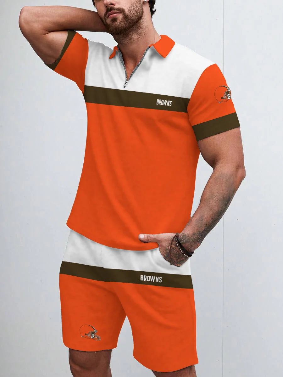 Cincinnati Bengals Limited Edition ZIP Polo Shirt And Shorts Two-Piece Suits HA05