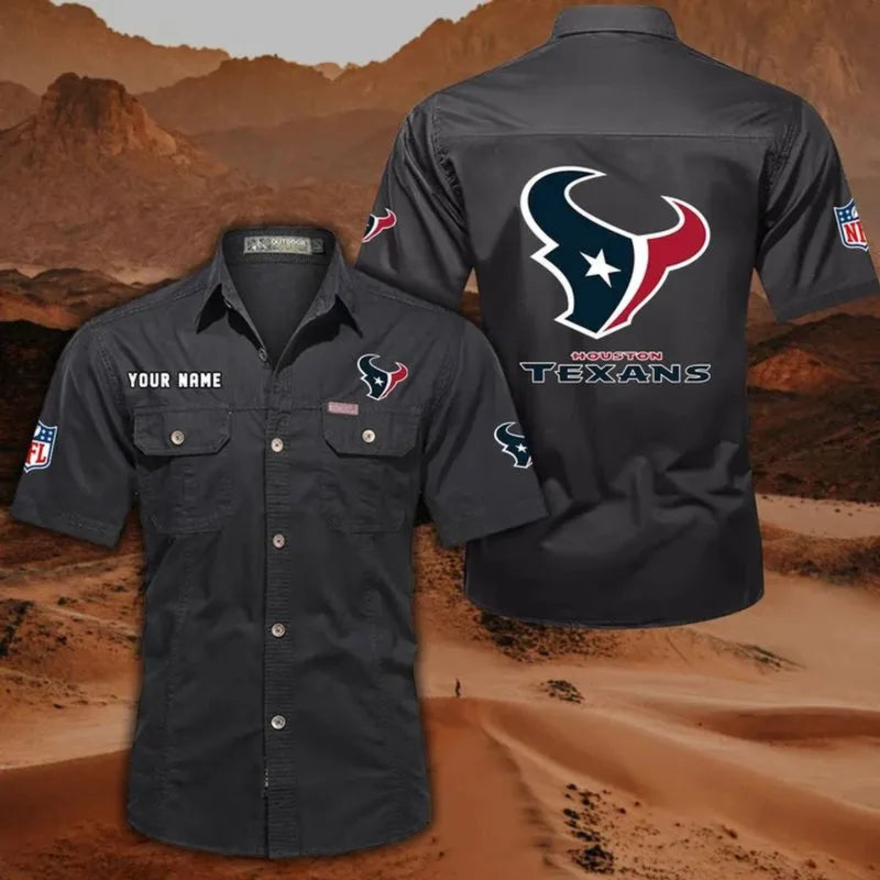 Houston Texans Men’s Short Sleeve Cargo Shirts New 2025 AZBT2DCGS000045
