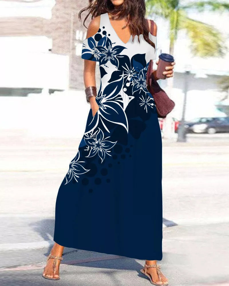 Dallas Cowboys Women’s V-Neck Maxi Dress S06