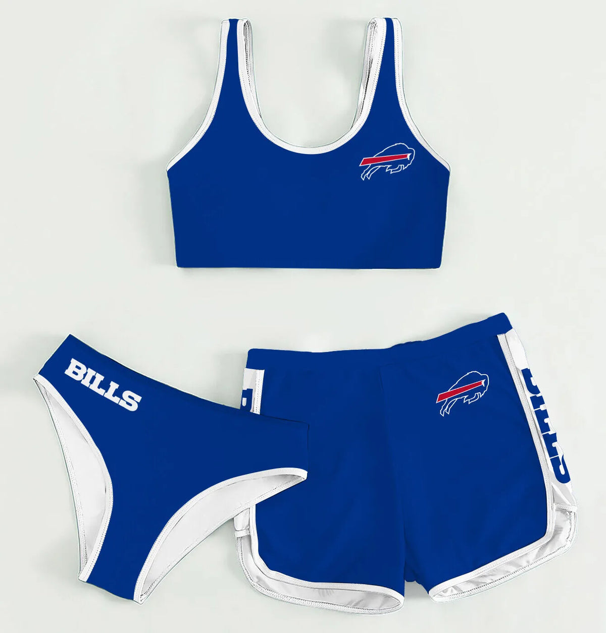 Buffalo Bills Women’s Sports Set 3-Piece Crop Tank Top Underwear Shorts SSCTUS037