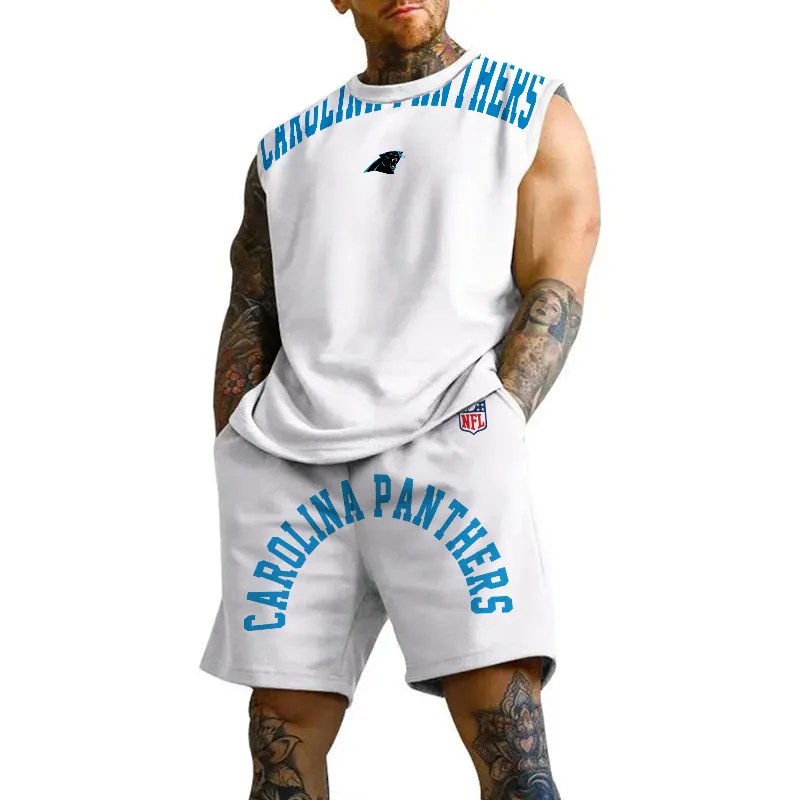 Carolina Panthers Combo Men Jersey Tank Top and Shorts AZICOTATTMS00031