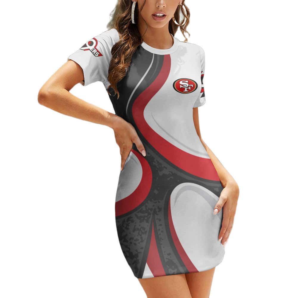 San Francisco 49ers Casual Short Sleeve Bodycon Mini Dress BG123