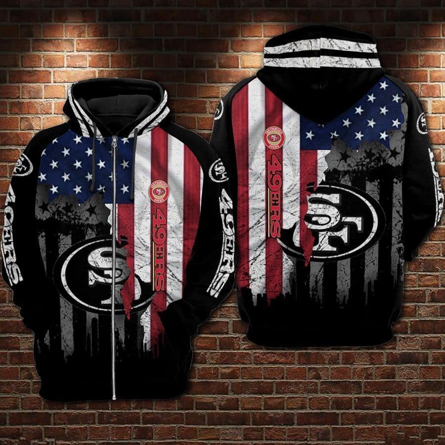 San Francisco 49ers Flag Style Hoodie