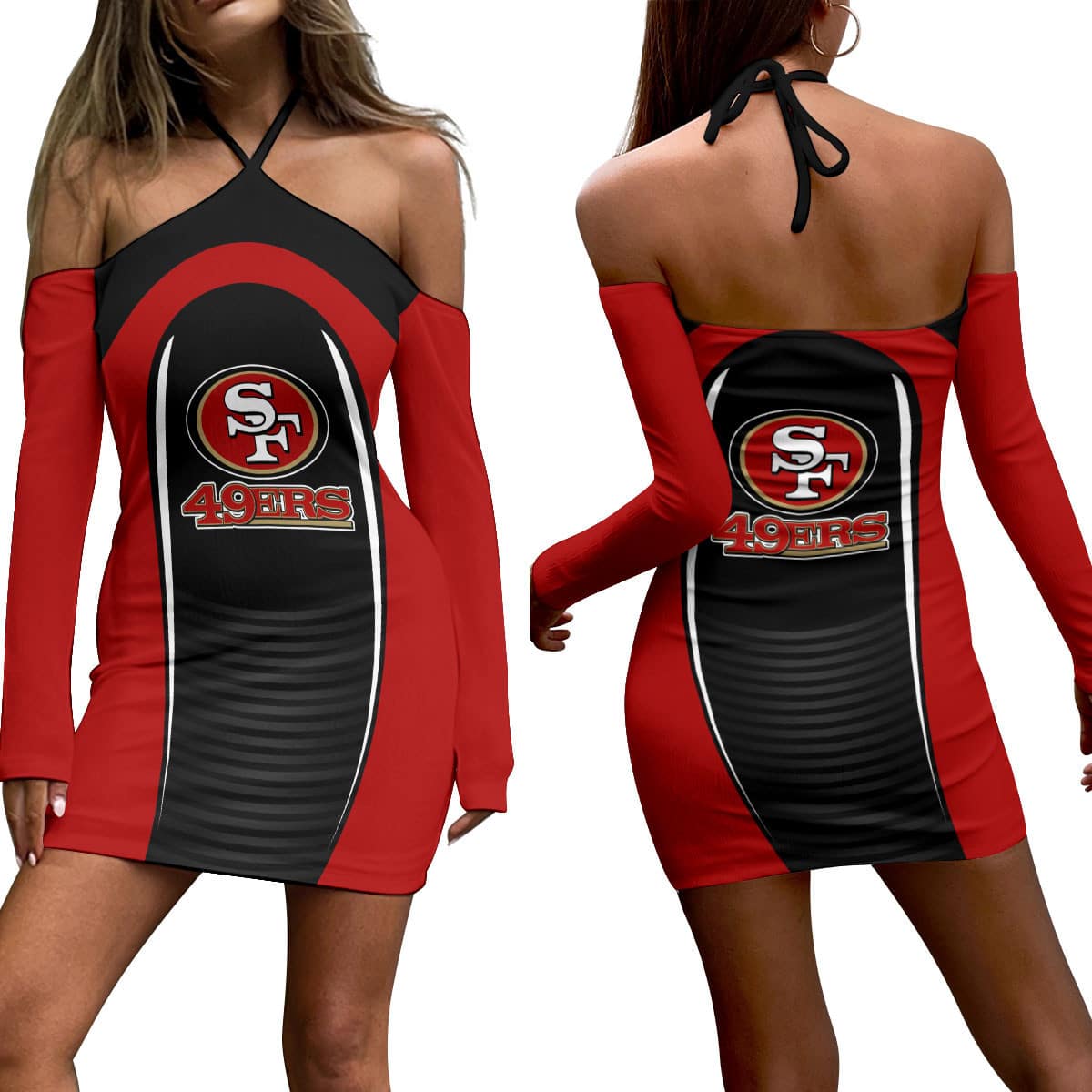 San Francisco 49ers Halter Lace-up Dress 13