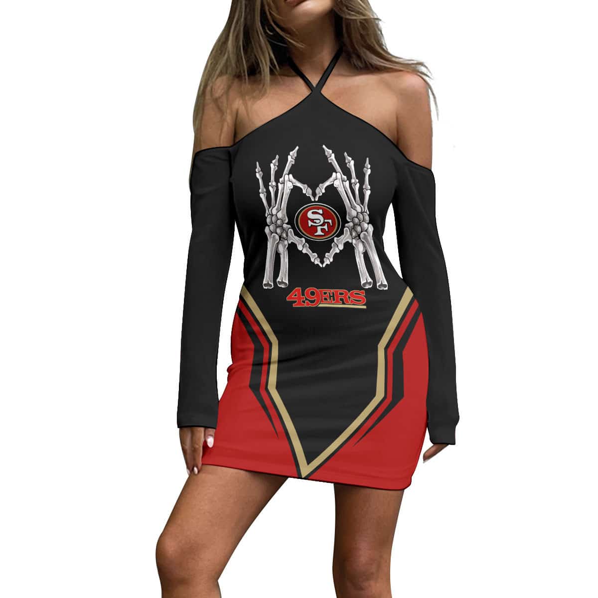San Francisco 49ers Halter Lace-up Dress 30