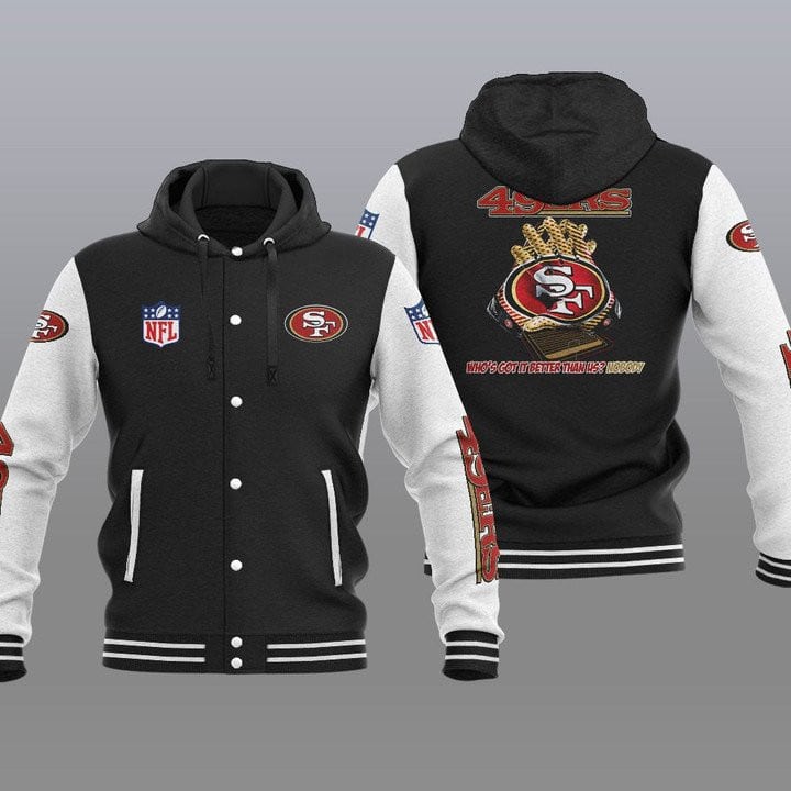 San Francisco 49ers Hooded Button Jacket with Hood 38