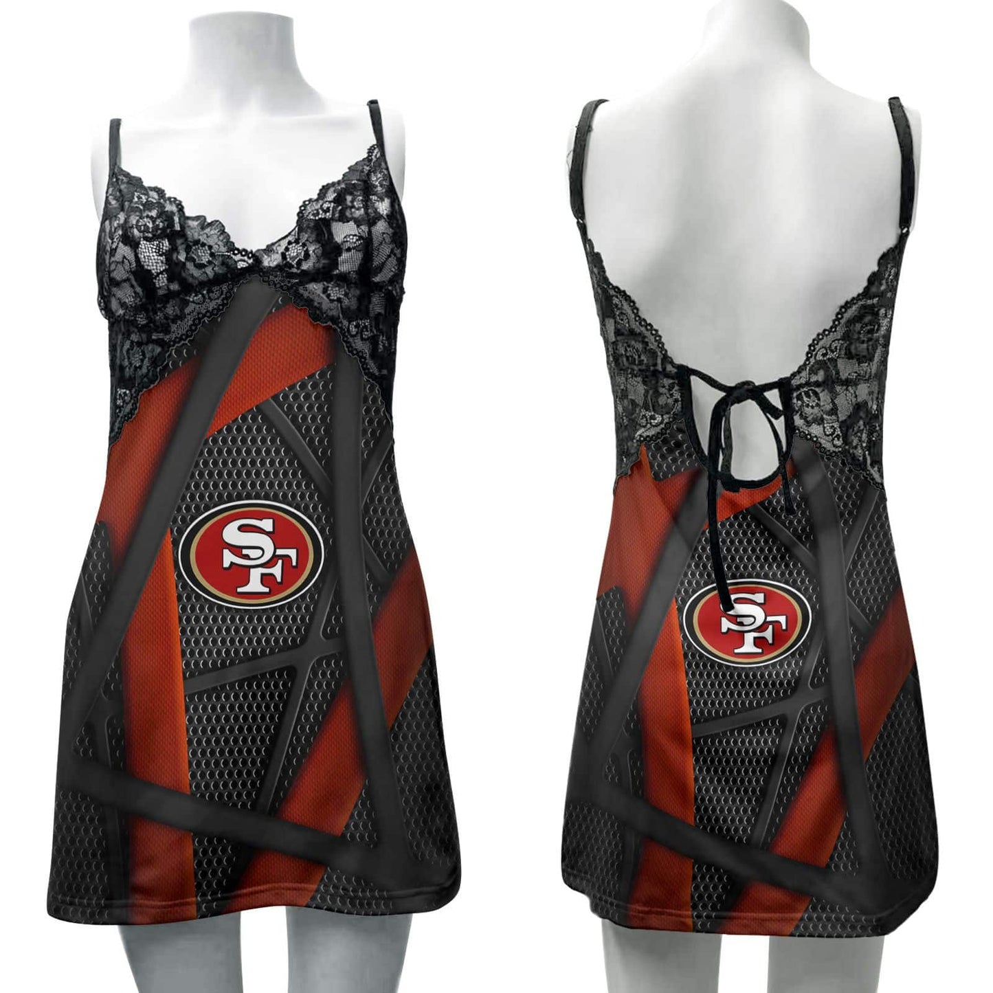 San Francisco 49ers Lace Back Strap Slip Dress 260