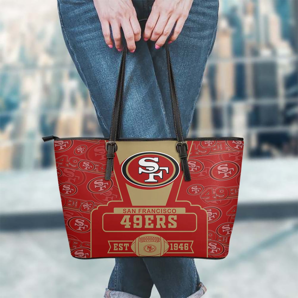 San Francisco 49ers Leather Tote Hand Bag and Purse Set BB06