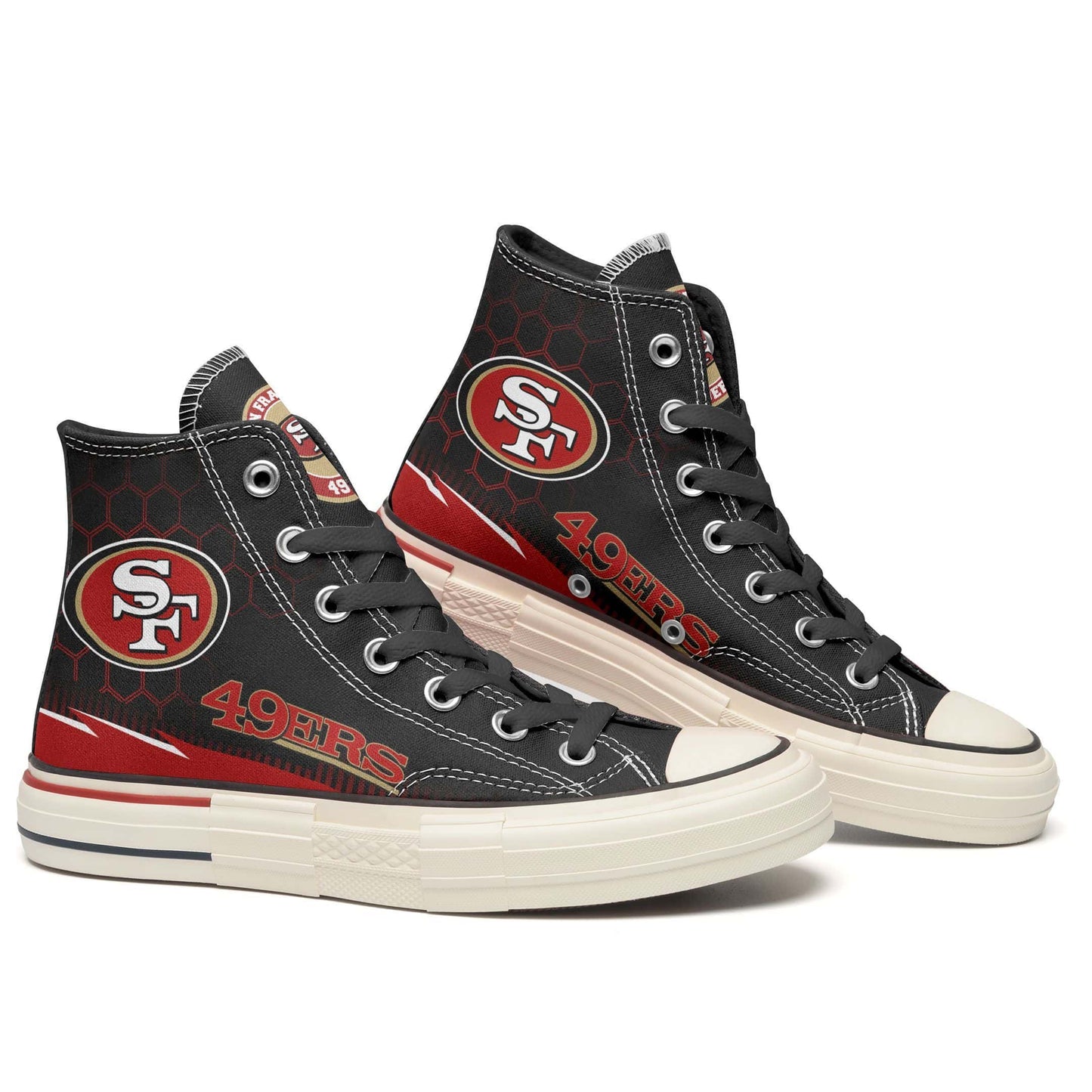 San Francisco 49ers New High Top Canvas Shoes 01
