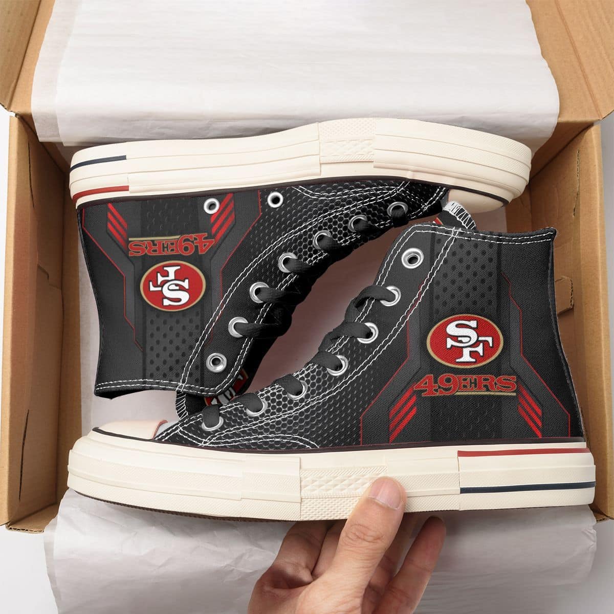 San Francisco 49ers New High Top Canvas Shoes 62