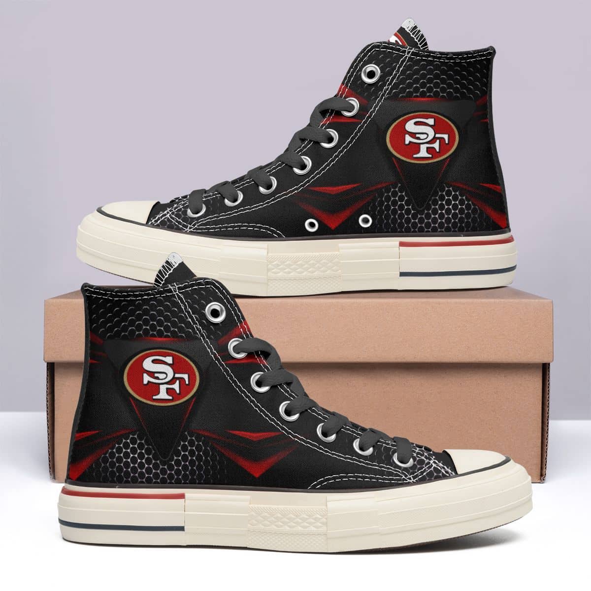 San Francisco 49ers New High Top Canvas Shoes 65