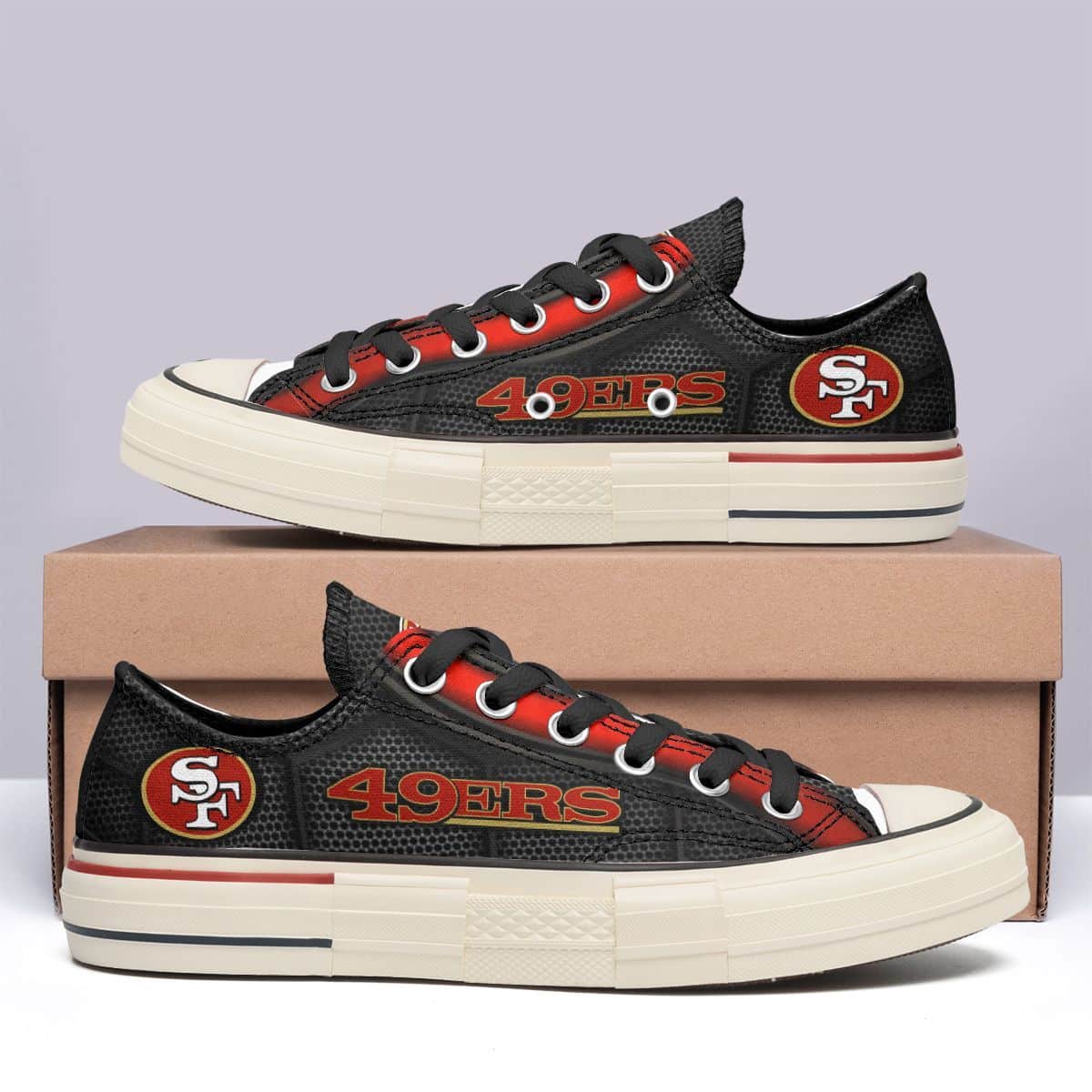 San Francisco 49ers New Low Top Canvas Shoes 02