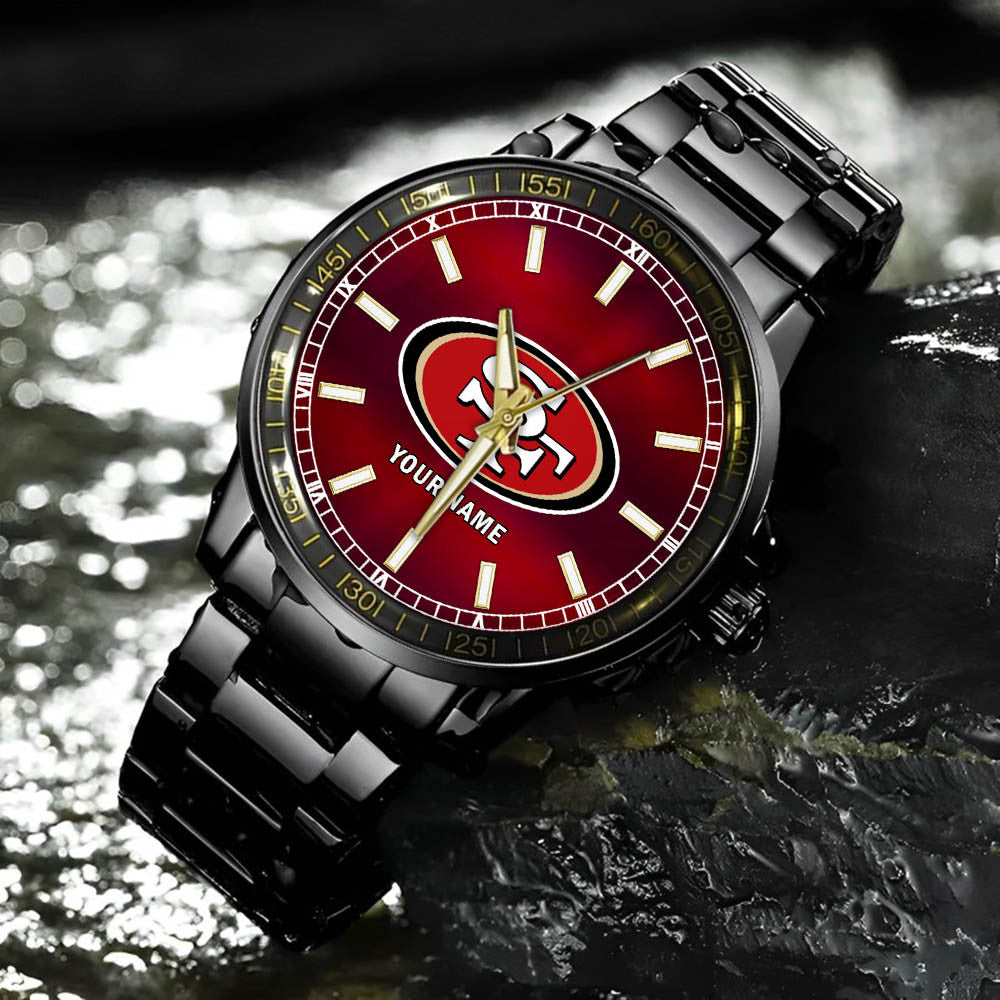 San Francisco 49ers Black Fashion Watch Gifts For Sport Fans AZWATCH052