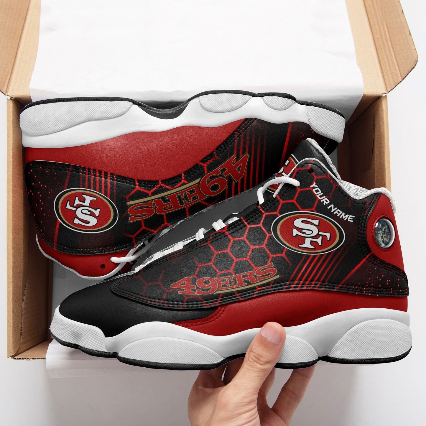 San Francisco 49ers Personalized Air JD13 Sneakers 497
