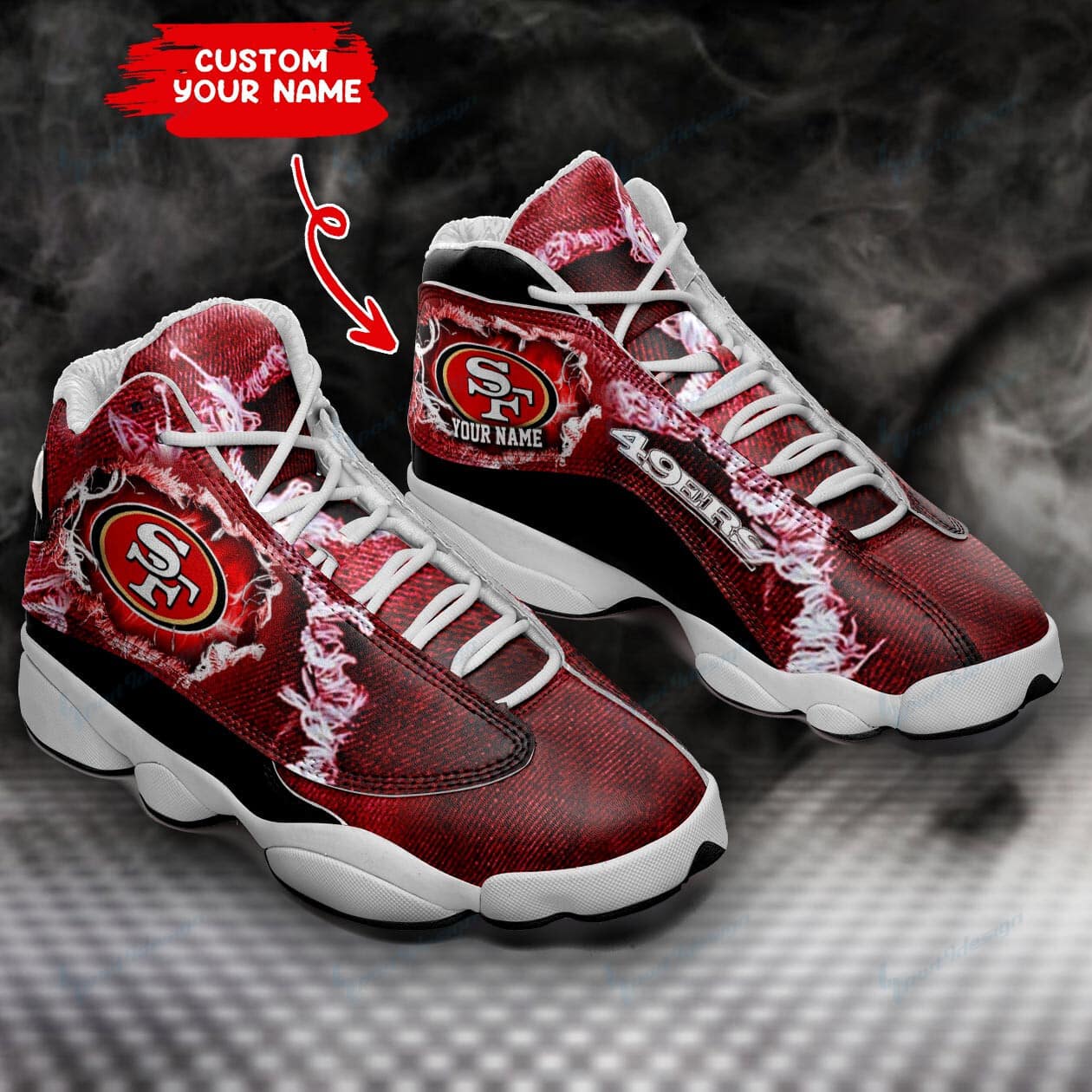 San Francisco 49ers Personalized AJD13 Sneakers BG135