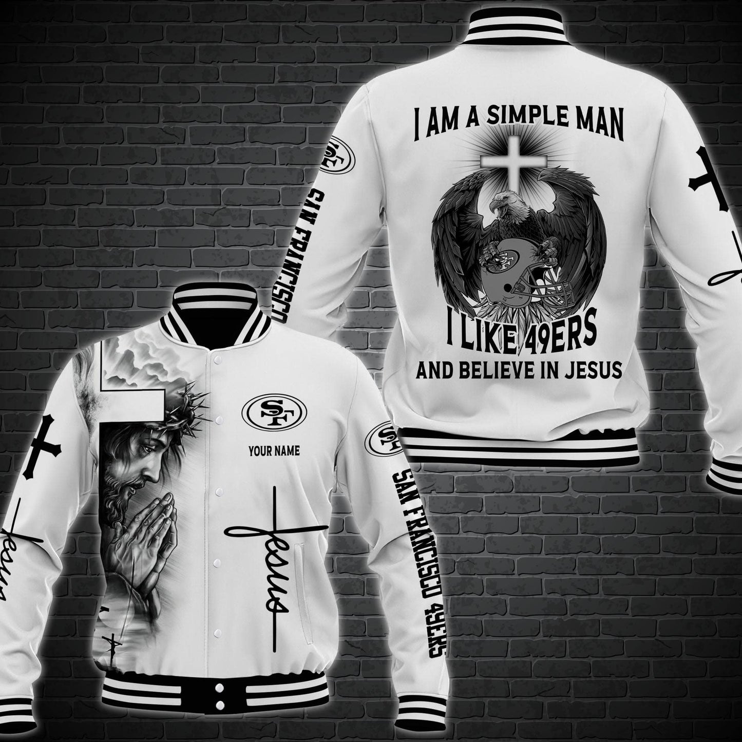 San Francisco 49ers Personalized Baseball Jacket 55